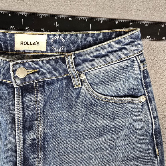 Rolla's Jeans Womens 28 High Rise Straight Distressed Button Fly Organic Cotton‎ - Picture 6 of 16
